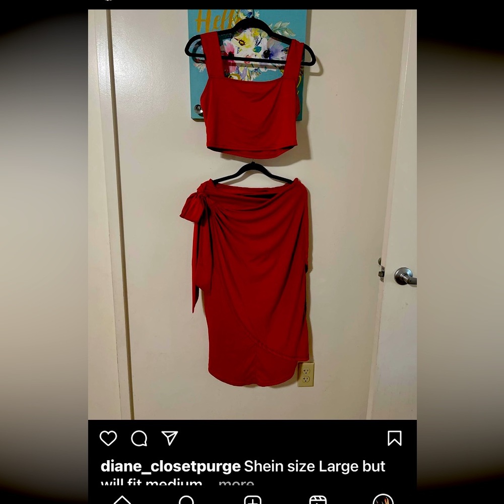 Shein 2 piece top and skirt